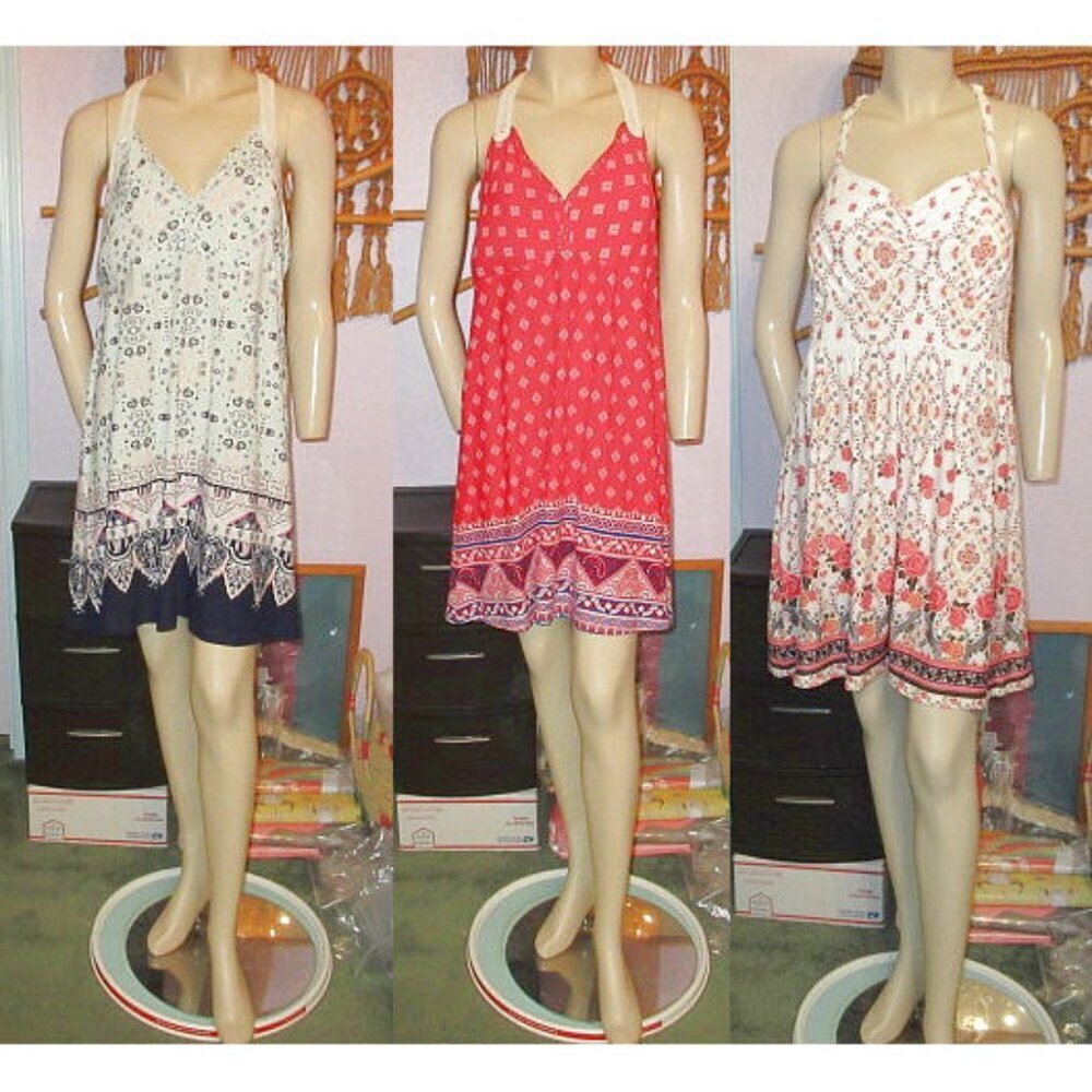 3X Bundle Babydoll Dresses Size XXL Crochet Back Bra Sleeveless Cottagecore Y2K